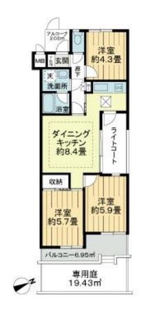 ライオンズマンション調布台の物件間取画像